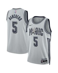 Unisex Orlando Magic #5 Paolo Banchero Silver 2024/25 Swingman City Edition Player Jersey
