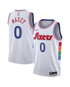 Unisex Philadelphia 76ers Tyrese Maxey White 2024/25 Swingman Player Jersey - City Edition