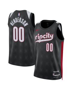 Unisex Portland Trail Blazers #00 Scoot Henderson Black 2024/25 Swingman City Edition Player Jersey (Black)