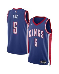 Unisex Sacramento Kings #5 De'Aaron Fox Blue 2024/25 Swingman City Edition Player Jersey