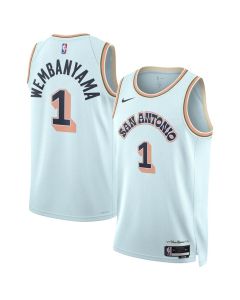 Unisex San Antonio Spurs Victor Wembanyama Light Blue 2024/25 Swingman Player Jersey - City Edition