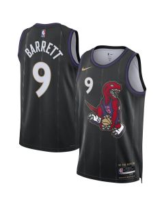 Unisex Toronto Raptors #9 RJ Barrett Black 2024/25 Swingman City Edition Player Jersey