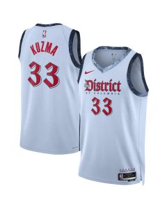 Unisex Washington Wizards #33 Kyle Kuzma Powder Blue 2024/25 Swingman City Edition Player Jersey