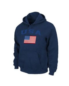 USA Olympics USA Flag Pullover NHL Hoodie Dark Blue