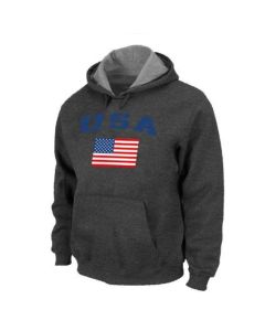 USA Olympics USA Flag Pullover NHL Hoodie Dark Grey