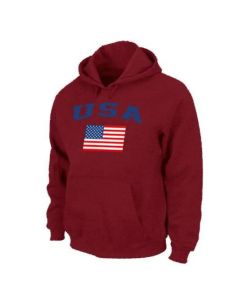 USA Olympics USA Flag Pullover NHL Hoodie Red