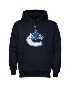 Vancouver Canucks Old Time Hockey Big Logo with Crest Pullover Hoodie Navy Blue