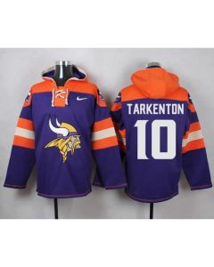 Vikings #10 Fran Tarkenton Purple Player Pullover NFL Hoodie