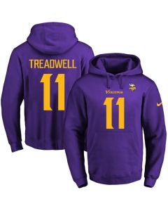 Vikings #11 Laquon Treadwell Purple(Gold No.) Name & Number Pullover NFL Hoodie