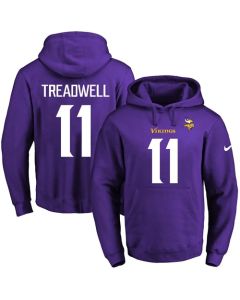 Vikings #11 Laquon Treadwell Purple Name & Number Pullover NFL Hoodie