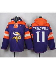 Vikings #11 Laquon Treadwell Purple Player Pullover NFL Hoodie