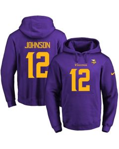 Vikings #12 Charles Johnson Purple(Gold No.) Name & Number Pullover NFL Hoodie