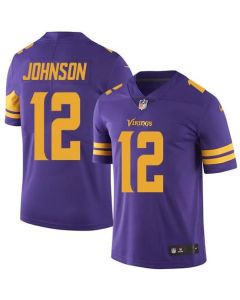 Vikings #12 Charles Johnson Purple Men's Stitched NFL Limited Rush Jersey