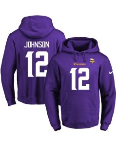 Vikings #12 Charles Johnson Purple Name & Number Pullover NFL Hoodie