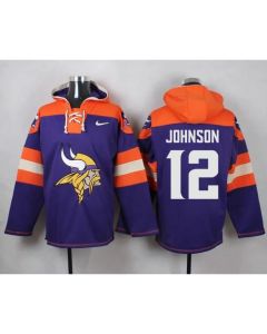 Vikings #12 Charles Johnson Purple Player Pullover NFL Hoodie