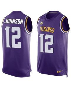 Vikings #12 Charles Johnson Purple Team Color Men's Stitched NFL Limited Tank Top Jersey