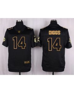 Vikings #14 Stefon Diggs Black Men's Stitched NFL Elite Pro Line Gold Collection Jersey