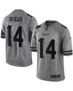 Vikings #14 Stefon Diggs Gray Men's Stitched NFL Limited Gridiron Gray Jersey