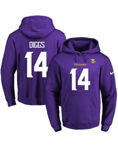 Vikings #14 Stefon Diggs Purple Name & Number Pullover NFL Hoodie