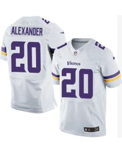 Vikings #20 Mackensie Alexander White Men's Stitched NFL Elite Jersey