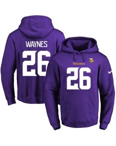 Vikings #26 Trae Waynes Purple Name & Number Pullover NFL Hoodie