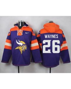 Vikings #26 Trae Waynes Purple Player Pullover NFL Hoodie