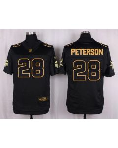 Vikings #28 Adrian Peterson Black Men's Stitched NFL Elite Pro Line Gold Collection Jersey