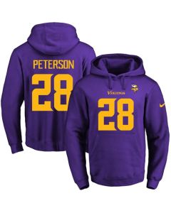 Vikings #28 Adrian Peterson Purple(Gold No.) Name & Number Pullover NFL Hoodie