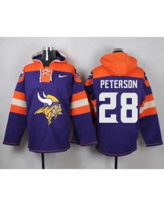 Vikings #28 Adrian Peterson Purple Player Pullover NFL Hoodie