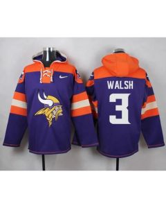 Vikings #3 Blair Walsh Purple Player Pullover NFL Hoodie