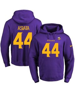 Vikings #44 Matt Asiata Purple(Gold No.) Name & Number Pullover NFL Hoodie