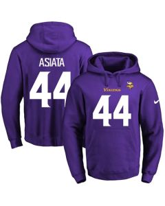 Vikings #44 Matt Asiata Purple Name & Number Pullover NFL Hoodie