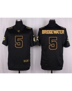 Vikings #5 Teddy Bridgewater Black Men's Stitched NFL Elite Pro Line Gold Collection Jersey