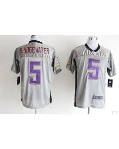 Vikings #5 Teddy Bridgewater Grey Shadow Men's Stitched NFL Elite Jersey