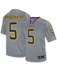 Vikings #5 Teddy Bridgewater Lights Out Grey Youth Stitched NFL Elite Jersey