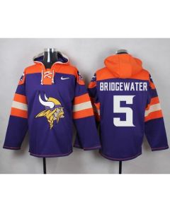 Vikings #5 Teddy Bridgewater Purple Player Pullover NFL Hoodie