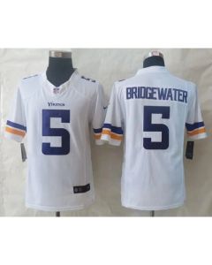 Vikings #5 Teddy Bridgewater White Men's Stitched NFL Limited Jersey