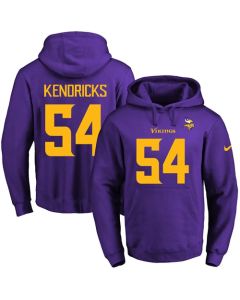 Vikings #54 Eric Kendricks Purple(Gold No.) Name & Number Pullover NFL Hoodie