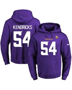 Vikings #54 Eric Kendricks Purple Name & Number Pullover NFL Hoodie