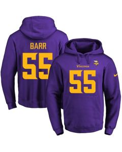 Vikings #55 Anthony Barr Purple(Gold No.) Name & Number Pullover NFL Hoodie
