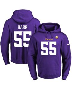 Vikings #55 Anthony Barr Purple Name & Number Pullover NFL Hoodie