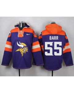 Vikings #55 Anthony Barr Purple Player Pullover NFL Hoodie