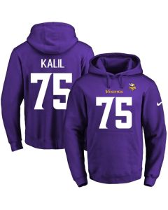 Vikings #75 Matt Kalil Purple Name & Number Pullover NFL Hoodie