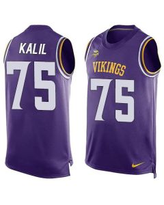 Vikings #75 Matt Kalil Purple Team Color Men's Stitched NFL Limited Tank Top Jersey