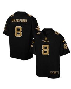 Vikings #8 Sam Bradford Black Men's Stitched NFL Elite Pro Line Gold Collection Jersey