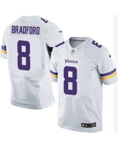 Vikings #8 Sam Bradford White Men's Stitched NFL Elite Jersey