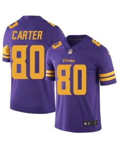 Vikings #80 Cris Carter Purple Men's Stitched NFL Limited Rush Jersey
