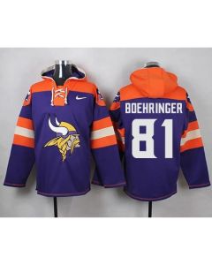 Vikings #81 Moritz Boehringer Purple Player Pullover NFL Hoodie