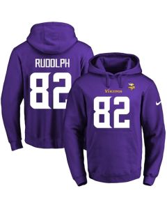 Vikings #82 Kyle Rudolph Purple Name & Number Pullover NFL Hoodie