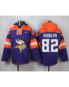 Vikings #82 Kyle Rudolph Purple Player Pullover NFL Hoodie